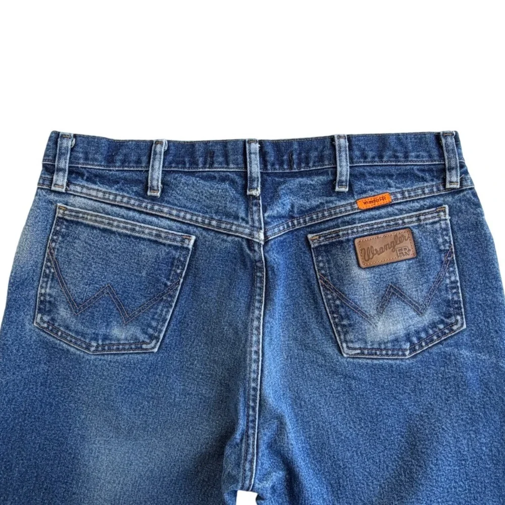 Wrangler FR Flame Resistant Jeans Mens Blue Denim Work Pants Size 35x36